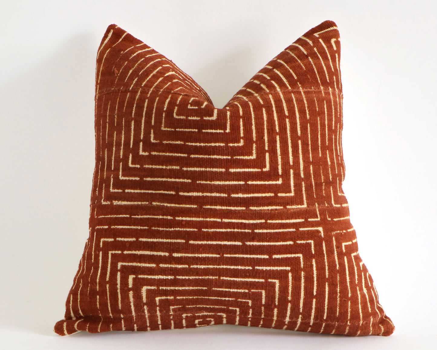 Burnt Orange Rust Authentic African Mudcloth Throw Pillow Covers, 10 Sizes