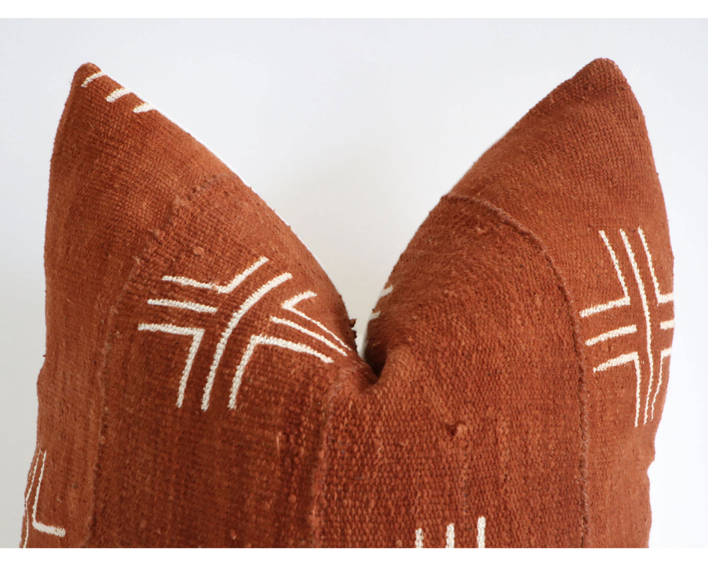 Burnt Orange Rust Authentic African Mudcloth Throw Pillow Covers 10 Sizes